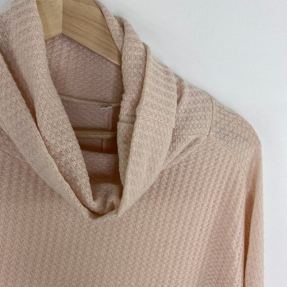 Cream Pink Long Sleeve Funnel Neck Pullover Tunic Shirt Women's Size Small S - Picture 4 of 7